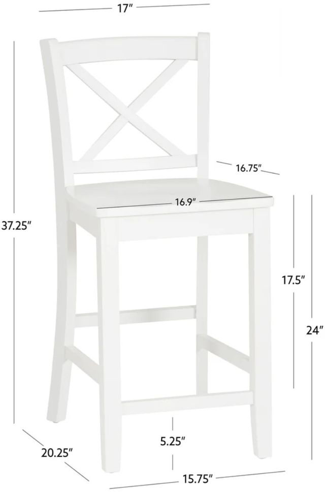 Linon Torino White X-Back Counter Stool-2