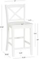 Linon Torino White X-Back Counter Stool-2