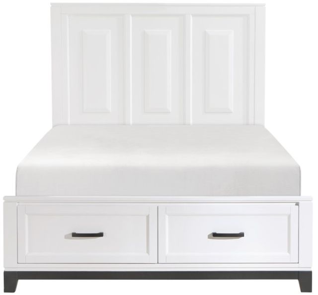 Homelegance® Garretson Gray/White Queen Panel Bed with Footboard Storage-2