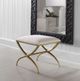 Uttermost® Crossing Gold/White Small Bench-1