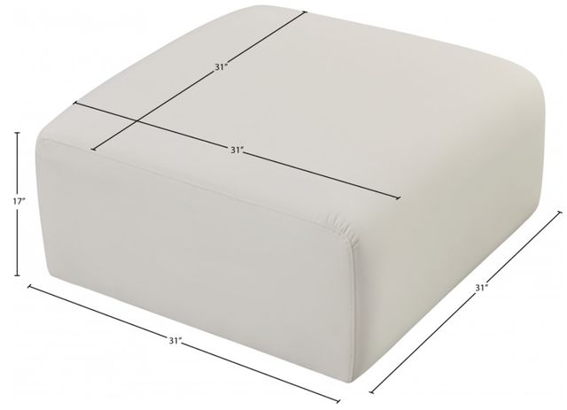 Meridian Furniture Arc Cream Vegan Leather Ottoman-3