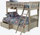 Night & Day Furniture™ Chesapeake Sailboat Brushed Driftwood Twin/Full Bunk Bed with Storage Drawers-1