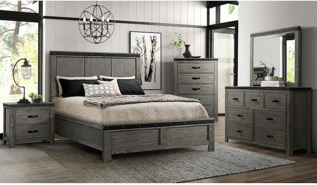 Elements International Wade Grey Full Bed-3