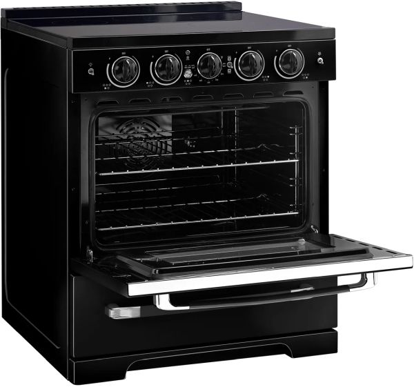 Unique Appliances Classic Retro 30" Midnight Black Slide-In Induction Range-2