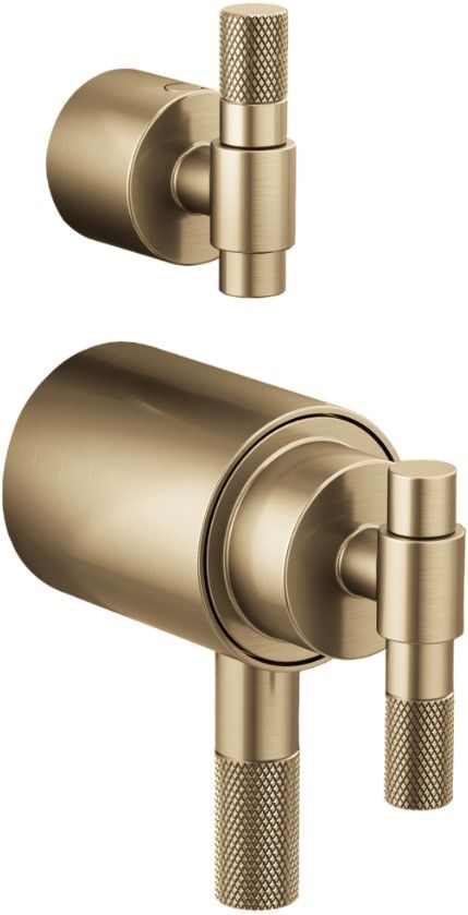 Brizo Litze® Brilliance® Luxe Gold® TempAssure® Thermostatic Valve With Diverter Trim Handle Kit - T-Lever-0