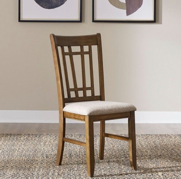 Liberty Furniture Santa Rosa II Antique Honey/Gray Lattice Back Side Chair-1