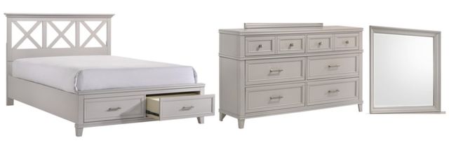 Bernards Nova II 3-Piece Gray Queen X Storage Full Bedroom Set-0