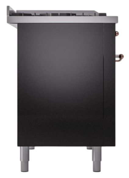Ilve® Nostalgie II Noblesse 48'' Glossy Black Pro Style Dual Fuel Range with Copper Trim-2