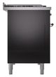 Ilve® Nostalgie II Noblesse 48'' Glossy Black Pro Style Dual Fuel Range with Copper Trim-2