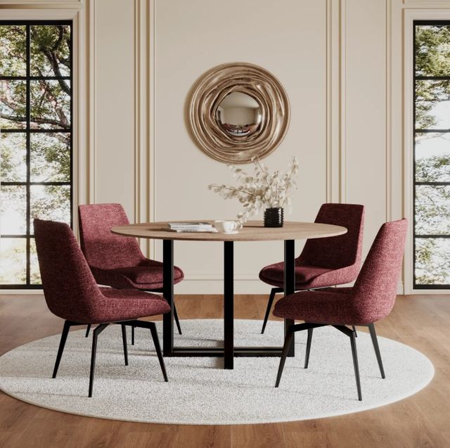 Modus Furniture CEO Cherry Upholstered Swivel Dining Side Chair-1