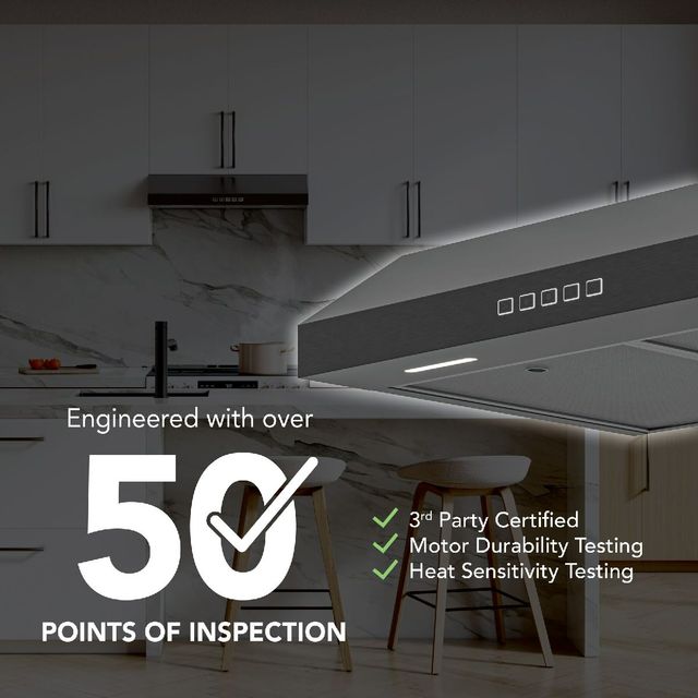 Broan® Glacier 2 Series 36" Black Stainless Steel Under Cabinet Range Hood-3