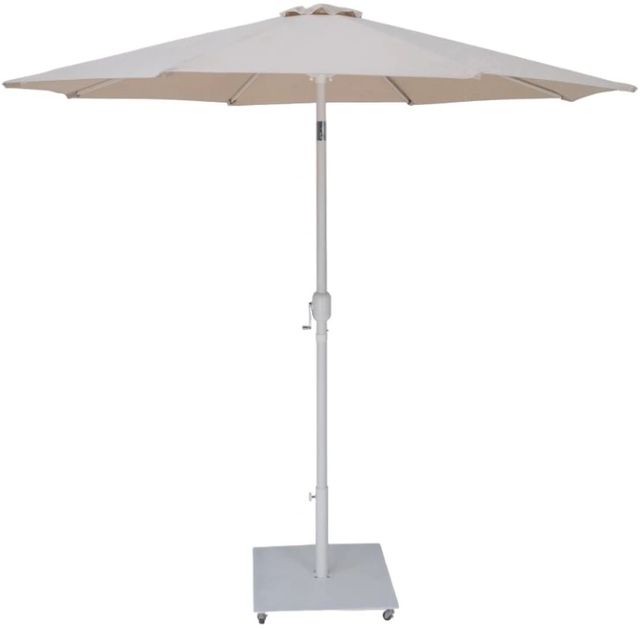 Meridian Furniture Fiji Beige/Matte White Aluminum Outdoor Patio Umbrella and Base-0