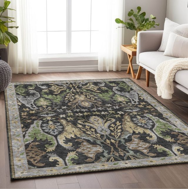 Dalyn™ Rug Company Hatay HY6 Black 5'x8' Area Rug-4
