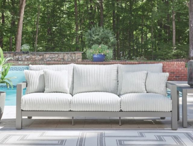 Signature Design by Ashley® Hurley Park Gray Aluminum/Fabric Outdoor Sofa-3