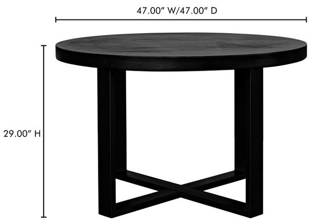 Moe's Home Collection Jedrik Black Concrete Round Outdoor Dining Table-4