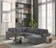 Global Furniture USA U2660-1 5-Piece Corduroy Sectional with Pull Out Sofa Bed-3