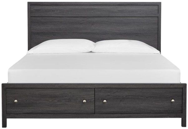 Magnussen Home® Merrifield Merino Pearl/Raisin Black Queen Panel Storage Bed-2
