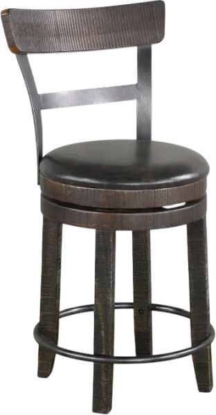 Sunny Designs™ Homestead Tobacco Leaf 24" Fullback Swivel Bar Stool-0
