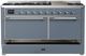 Ilve® Majestic III 60" Blue Gray Pro Style Dual Fuel Natural Gas Range with Solid Door and Chrome Trim-2
