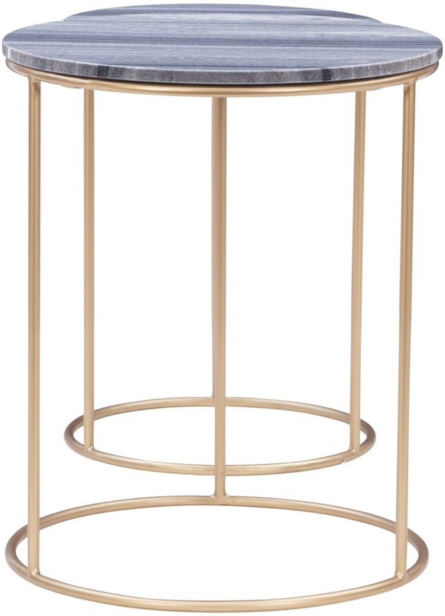 Powell® Fonner 2-Piece Grey Marble Top Nesting Table Set with Gold Base-3