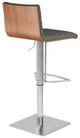 Armen Living Cafe Brushed Stainless Steel/Gray/Walnut Adjustable Swivel Bar Stool-1