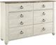 Signature Design by Ashley® Willowton 5-Piece Whitewash Queen/Full Panel Headboard Bedroom Set-2