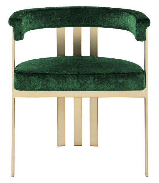 Meridian Furniture Marcello Green/Brushed Brass Velvet Dining Chair-1
