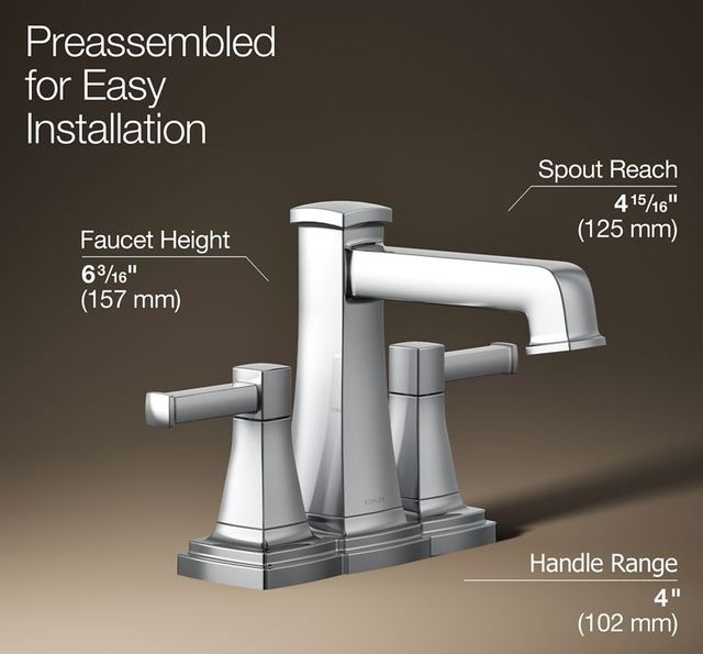 KOHLER® Riff® Polished Chrome 1.2 GPM Centerset Bathroom Sink Faucet-2
