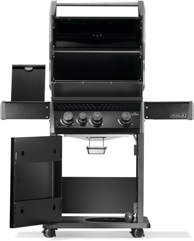 Napoleon Rogue® 425 SB 3-Burner Black Freestanding Natural Gas Grill with Range Side Burner-1