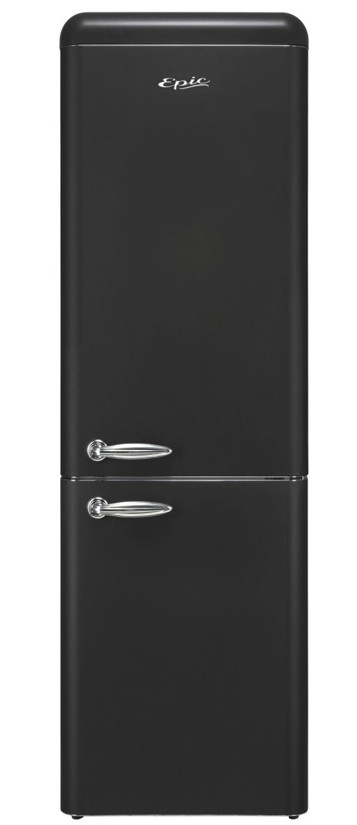 Réfrigérateur à congélateur inférieur de 24 po à profondeur comptoir Epic® Retro de 11.0 pi³ - Noir mat