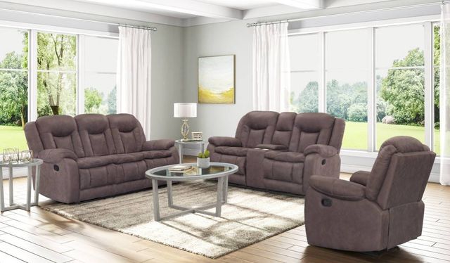 Inspired Home 4376 Tahoe Brown Manual Reclining Rocking Loveseat-2
