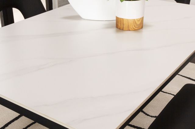 Cramco Marta White Sintered Stone Top 48" Dining Table with Matte Black Base-4