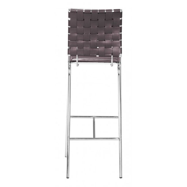 Zuo® Modern Criss Cross Espresso Bar Chair-3