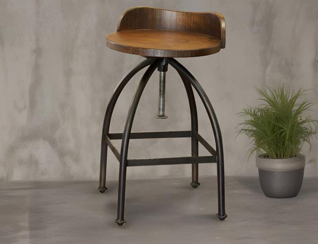 International Furniture Direct Pueblo Brown Swivel Bar Stool-1