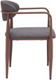 Zuo® Modern Zens 2-Piece Truffle Gray/Walnut Dining Arm Chair Set-2
