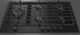 Fulgor Milano Matteo 400 Series 36" Matte Black Porcelain Gas Cooktop with Matte Brass Burners-3