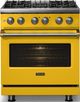 Viking® 5 Series 30" Daffodil Pro Style Dual Fuel (LP) Range with Brushed Brass Trim-2