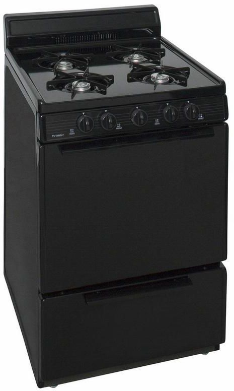 Premier 24" Black Freestanding Gas Range-2