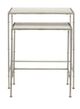 Currey & Company Harte 2-Piece White Nesting Table with Nickel Farme Set-0