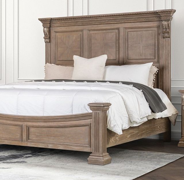 Furniture of America® Seven Oaks Weathered Oak Queen Bed-1