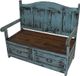 Rustic Imports Rio Antique Turquoise Bench-0