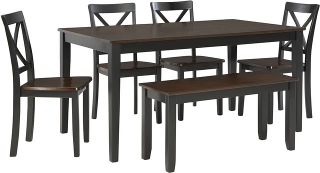 Signature Design by Ashley® Larsondale 6-Piece Brown/Black Dining Set-1