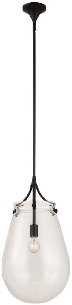 Uttermost® Dewdrop Clear/Matte Black Pendant-0