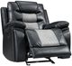New Classic® Home Furnishings Nikko Black/Gray Manual Glider Recliner-3