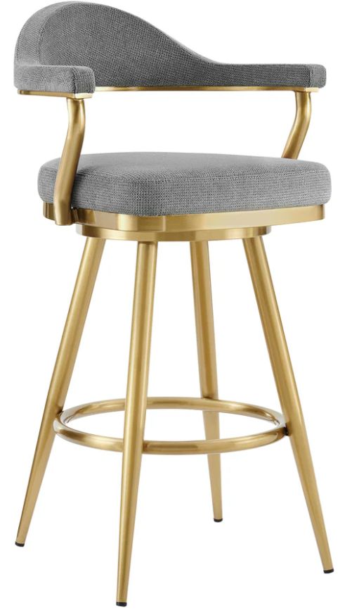 Armen Living Justin Anchor Gray/Gold Swivel Bar Stool-0