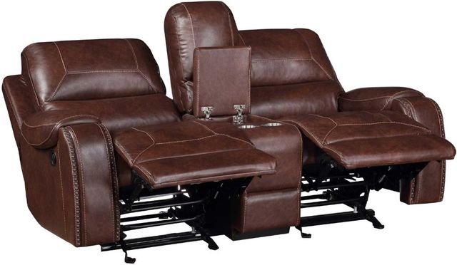 Steve Silver Co. Keily Brown Manual Reclining Glider Loveseat-1