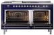 Ilve® Nostalgie II Noblesse 60'' Midnight Blue Pro Style Dual Fuel Range with Chrome Trim-1