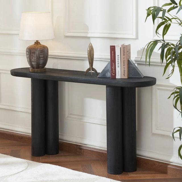 Renwil® Dayna Sandblasted Black Console Table-1