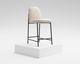 International Furniture Direct Seating Blacksmithing Matte Black/Ivory Bar Stool-1