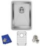 Elka Crosstown® Polished Satin 13.5" Single Bowl Undermount Bar Sink Kit-1